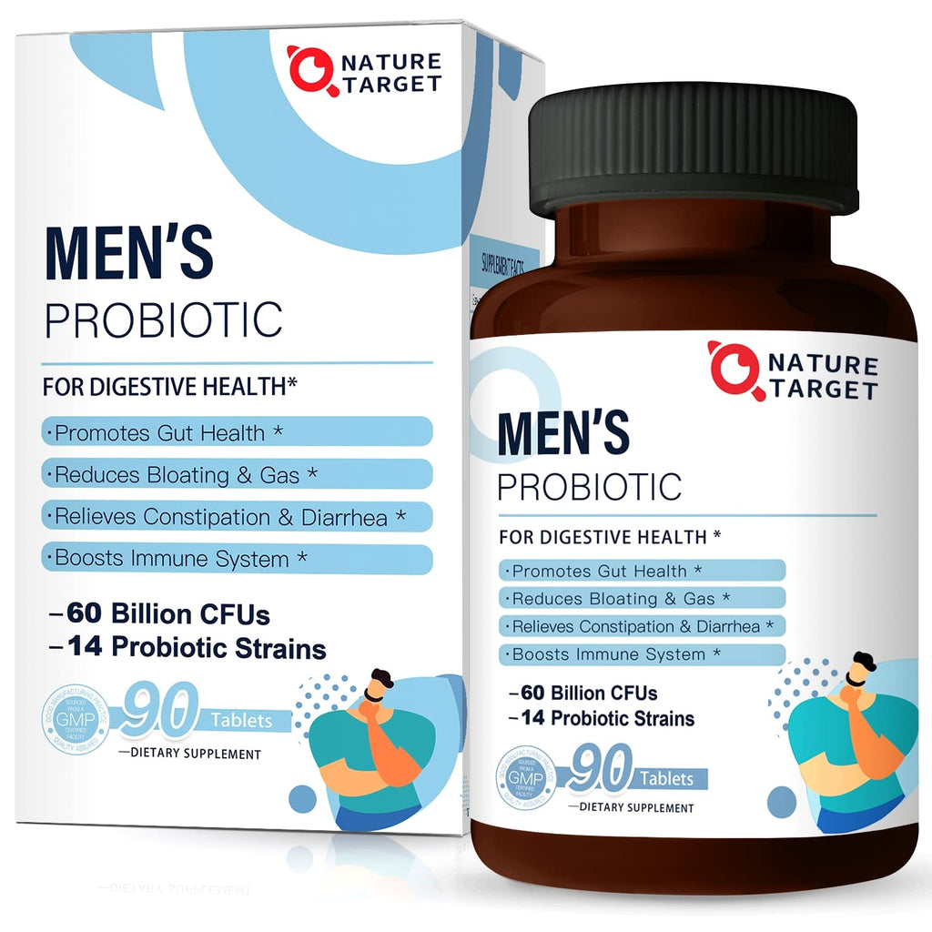 NATURE TARGET Probiotics for Men 60 Billion CFU - 90 Vegetarian Capsules