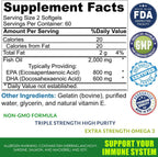 Total Activation Omega 3 Fish Oil 2000mg EPA DHA - 120 Softgels - image 3