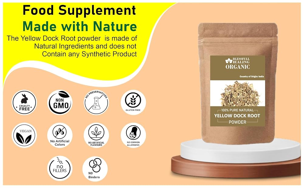 Blessfull Healing Organic Yellow Dock Root Powder - 100g - image 4