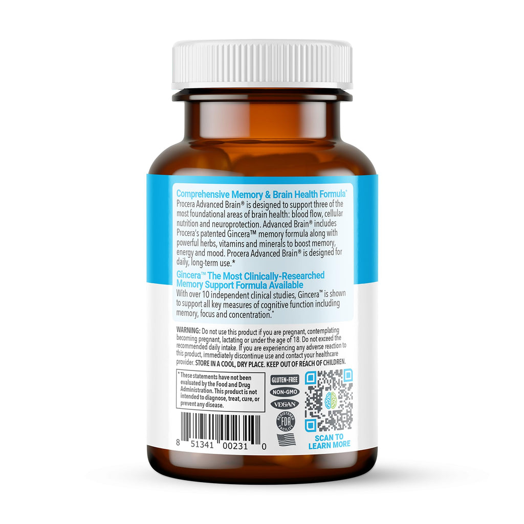 Procera Advanced Brain Supplement for Memory & Focus - 60 Capsules - image 2