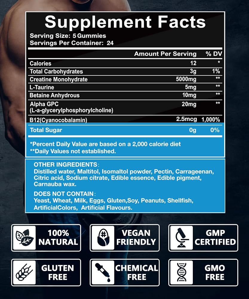 Aiorber Creatine Monohydrate Gummies - 120 Count - image 4