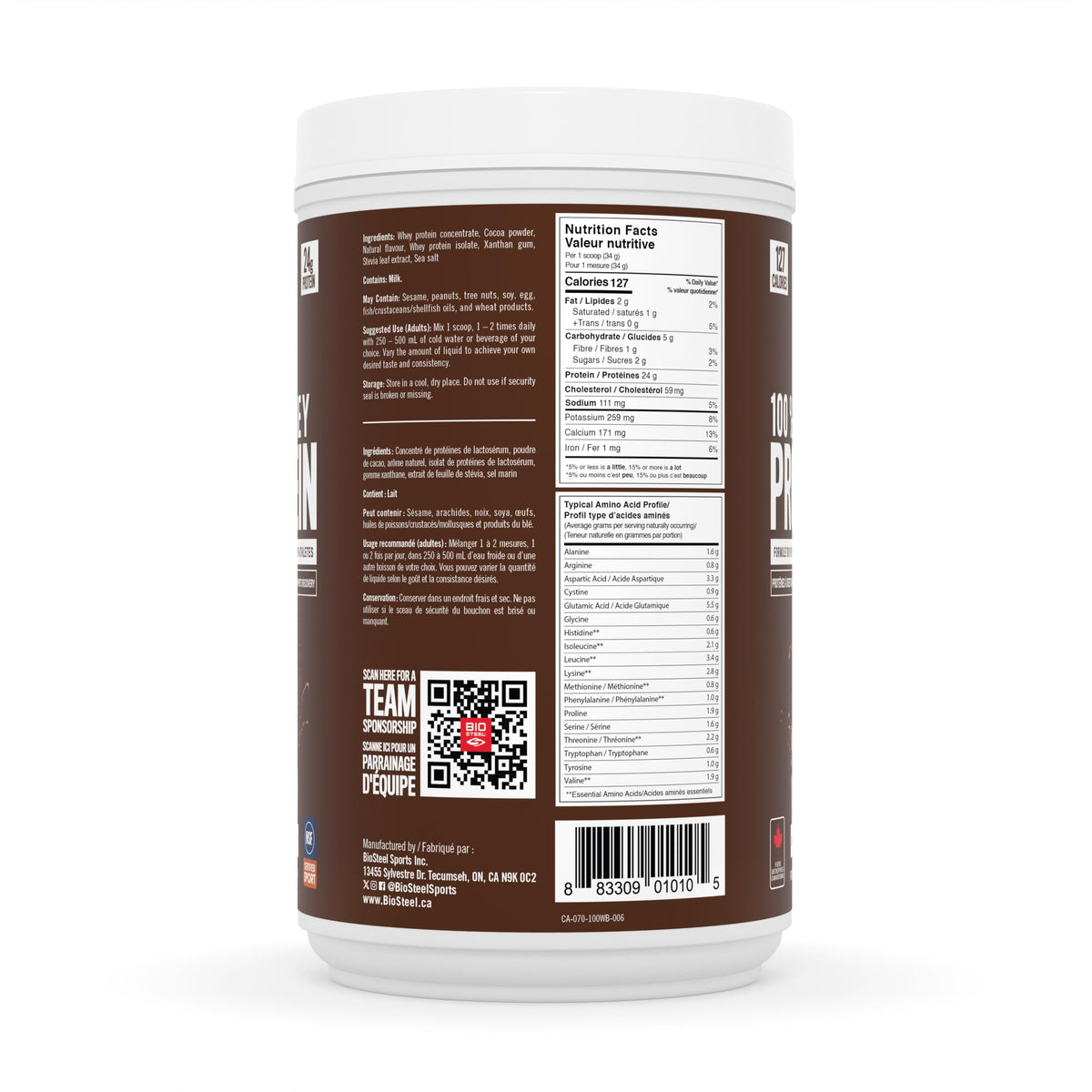 BioSteel Sports 100% Whey Protein Powder Chocolate - 25 Servings - image 3