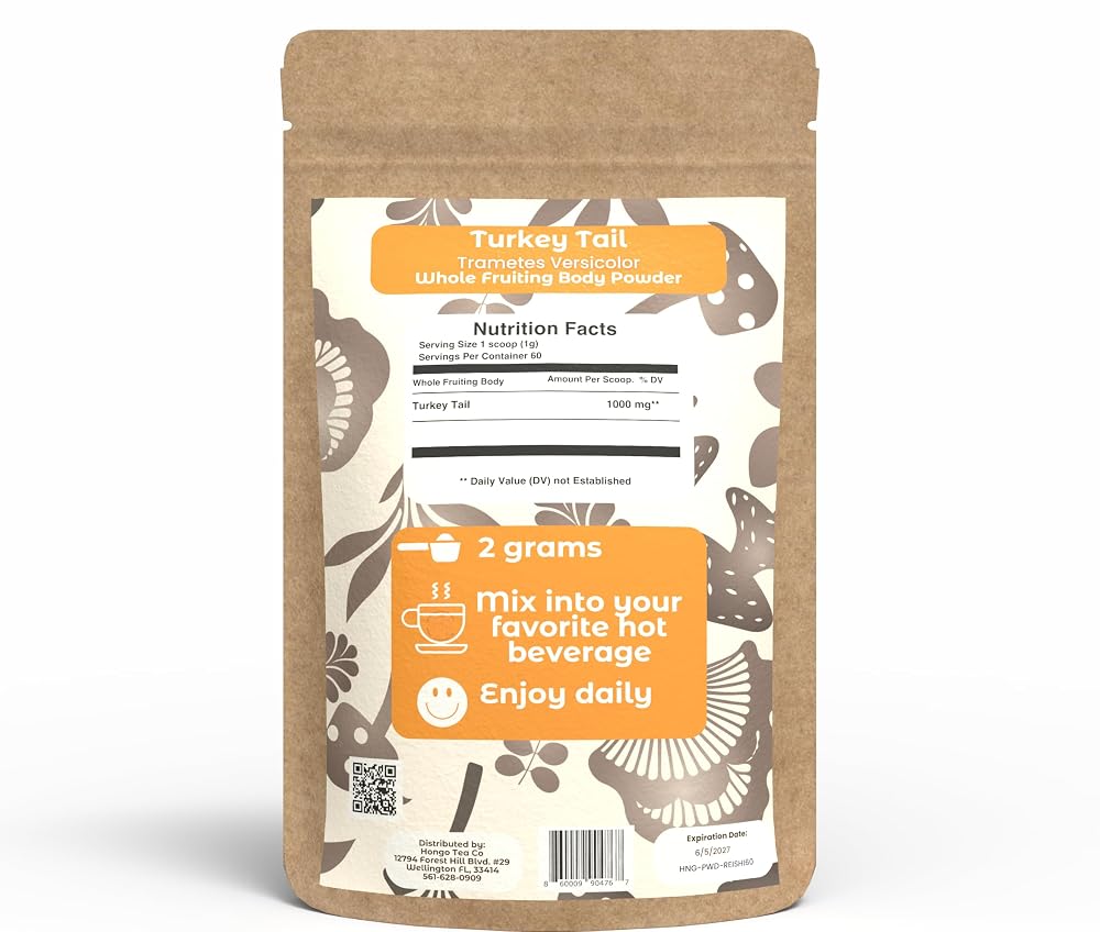 Hongo Tea Turkey Tail Mushroom Powder - 60g - image 2