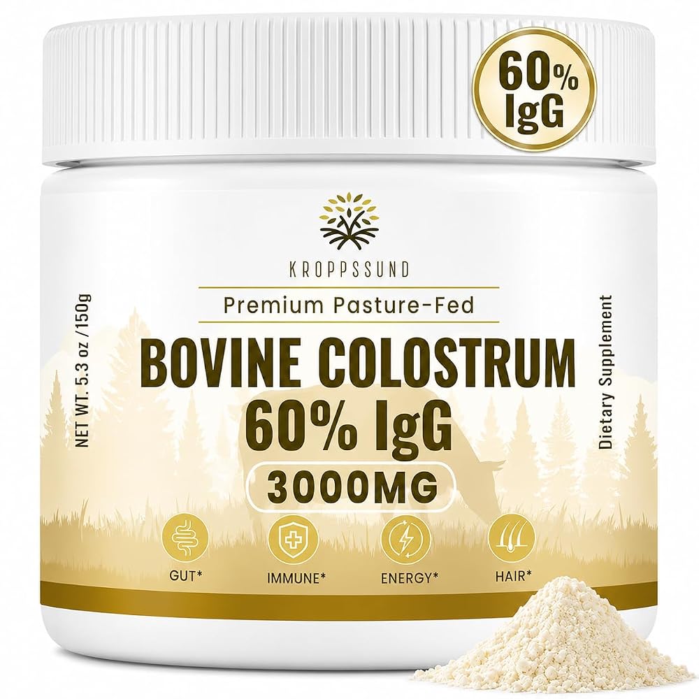 Kroppssund Bovine Colostrum Powder 3000 mg 65% IgG - 50 Servings