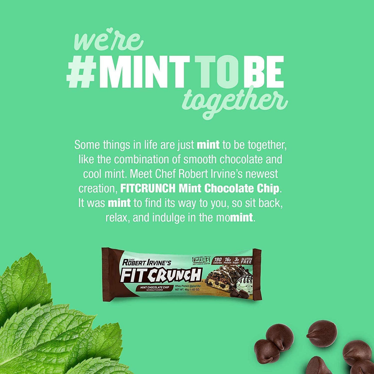 Fit Crunch Snack Size Protein Bar Mint Chocolate Chip - 6 Bars - image 4