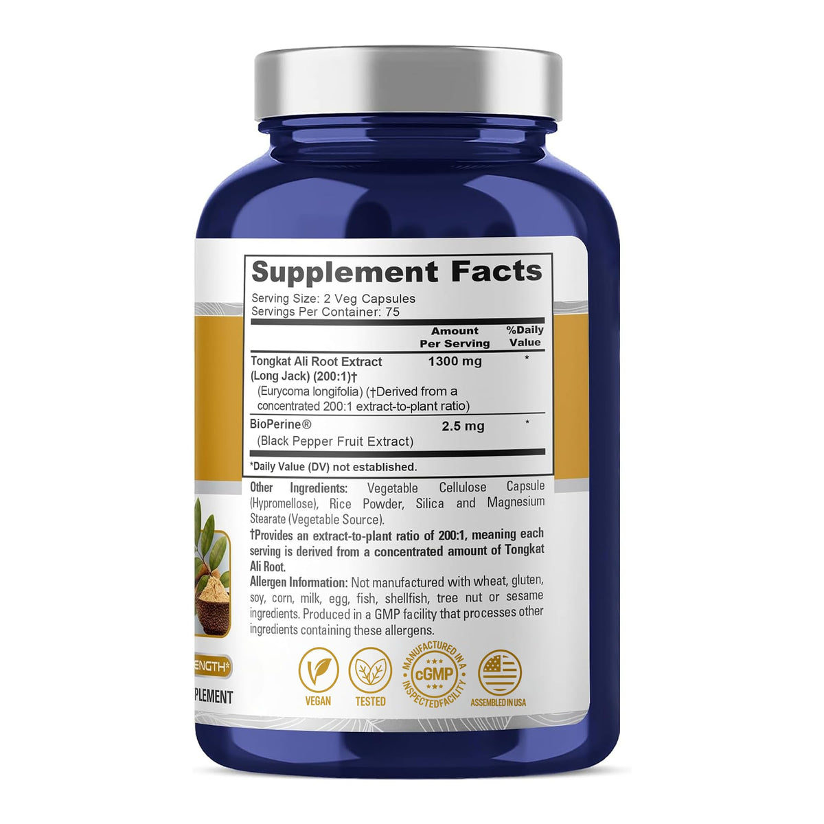 NusaPure Longjack Tongkat Ali 1300mg - 150 Vegetarian Capsules - image 2