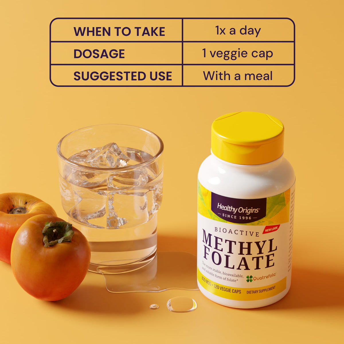Healthy Origins Methyl Folate Quatrefolic 800 mcg - 120 Vegetarian Capsules - image 5