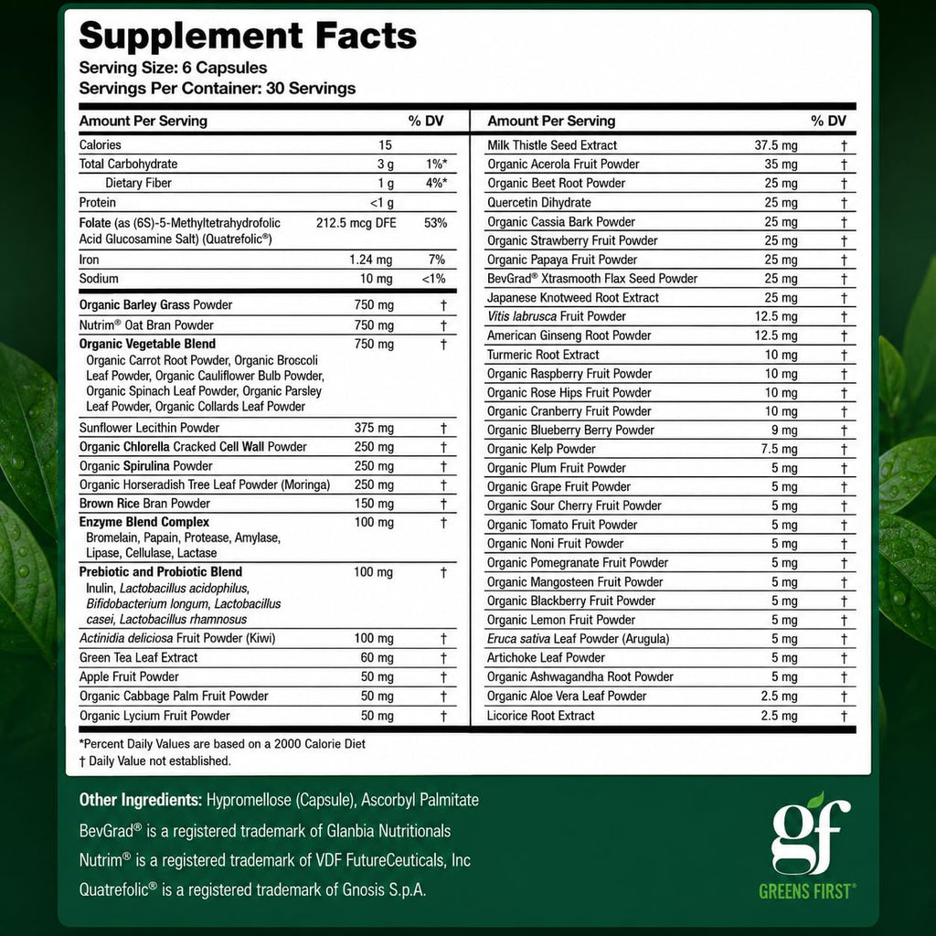 Greens First Phytonutrient Capsules - 180 Capsules - image 2