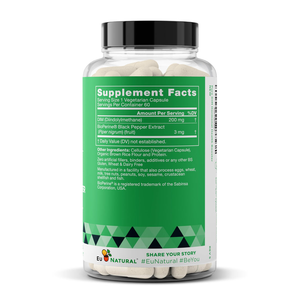Eu Natural DIM Supplement 200mg Hormonal Balance - 60 Vegan Capsules - image 8