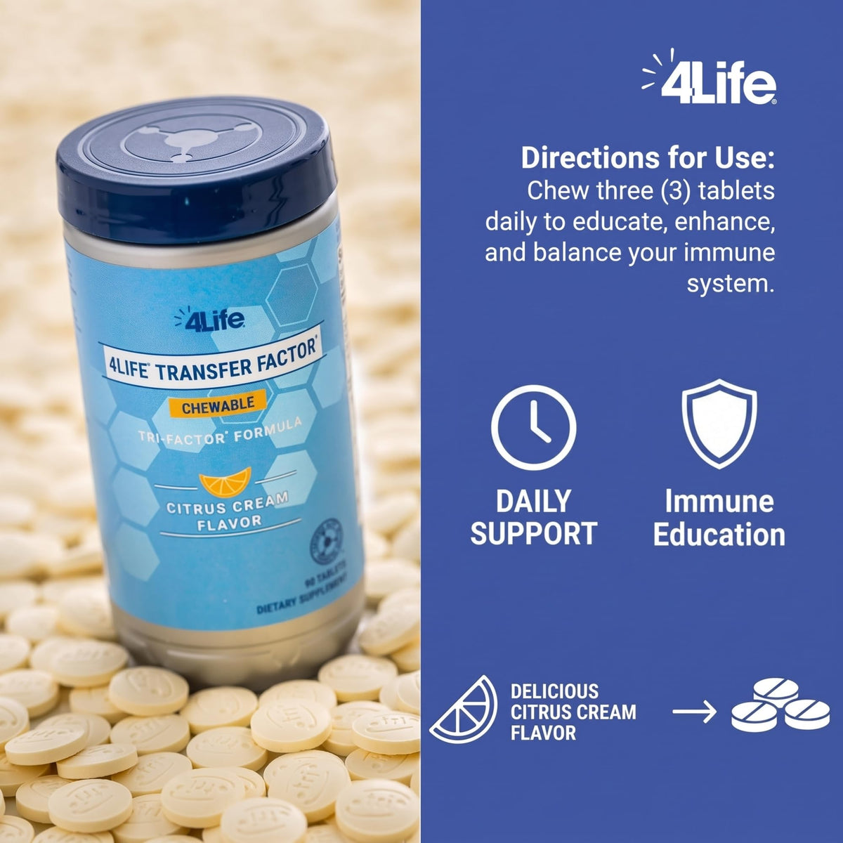 4Life Transfer Factor Chewable Immune Support - 90 Tablets - image 4