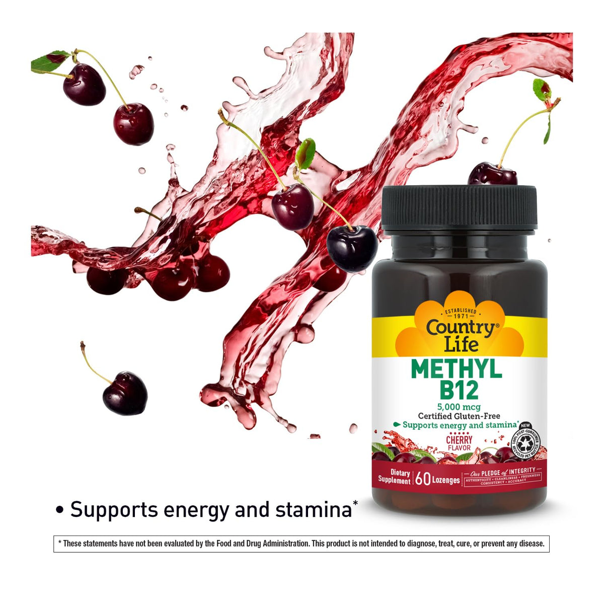 Country Life Methyl B12 5000mcg Lozenges Energy Support - 60 Count - image 5