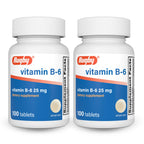 Rugby Vitamin B-6 25mg Tablets - 200 Count