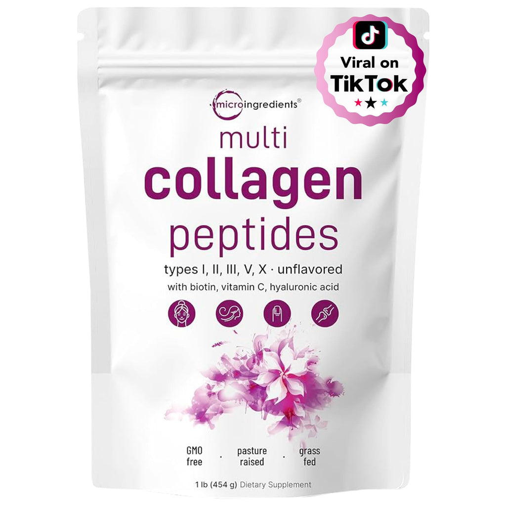 Micro Ingredients Multi Collagen Peptides Powder - 1lb