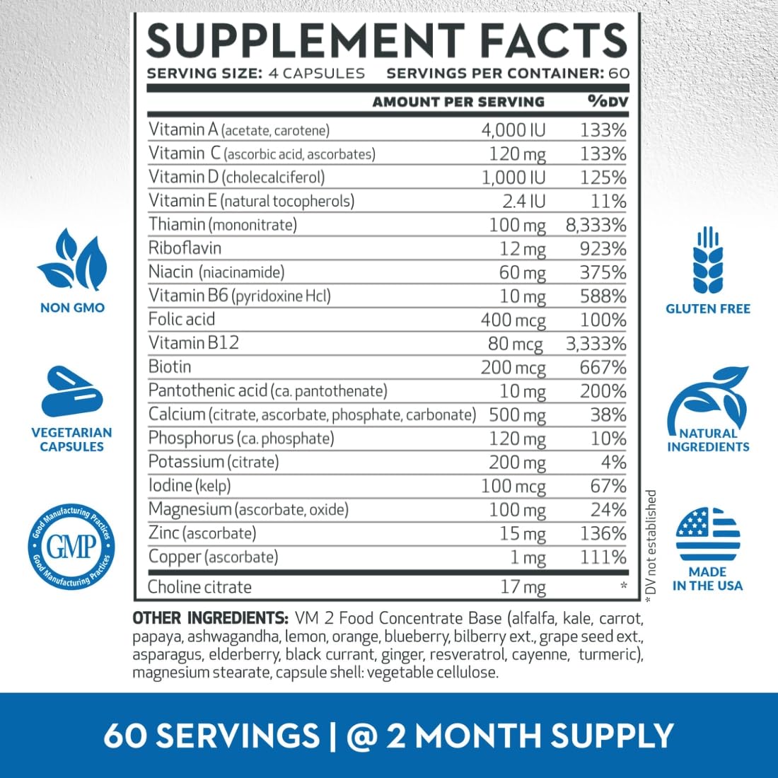 Vitaminerals 2BG+™ B Complex Immune Support High Potency B Complex