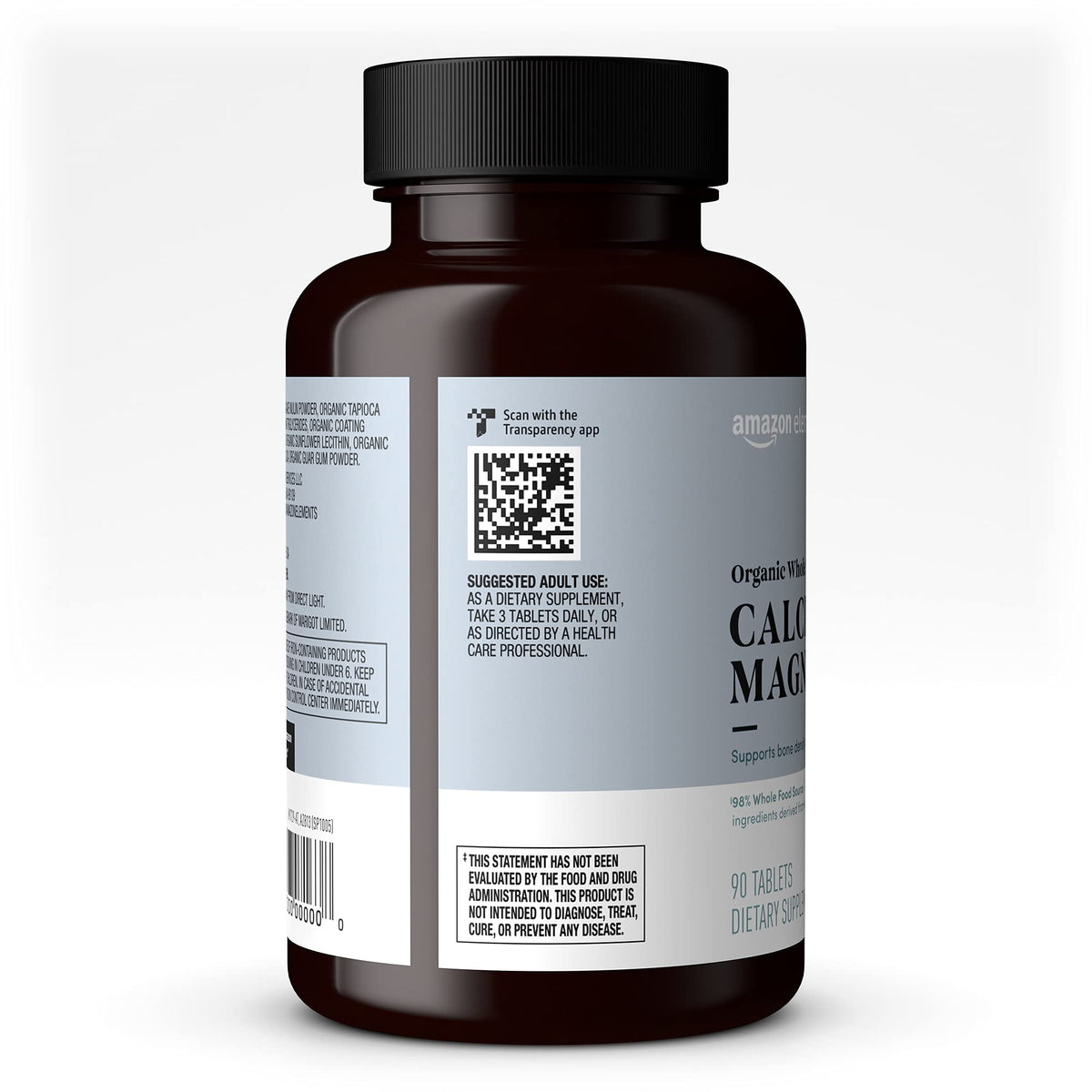 Amazon Elements Organic Whole Food Calcium & Magnesium - 90 Tablets - image 2
