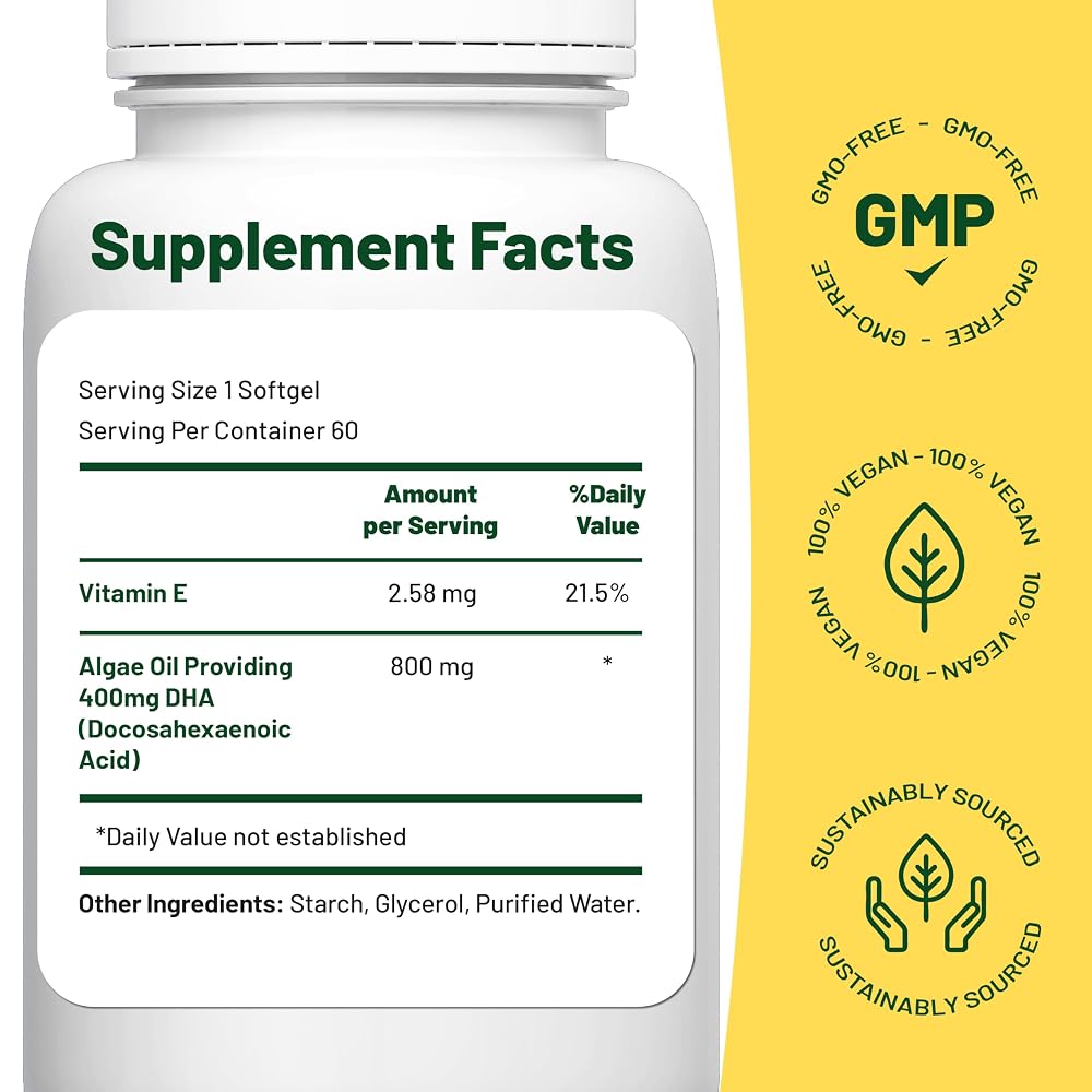 Vegan Vitality Vegan Omega 3 DHA Supplement - 60 Softgels - image 5