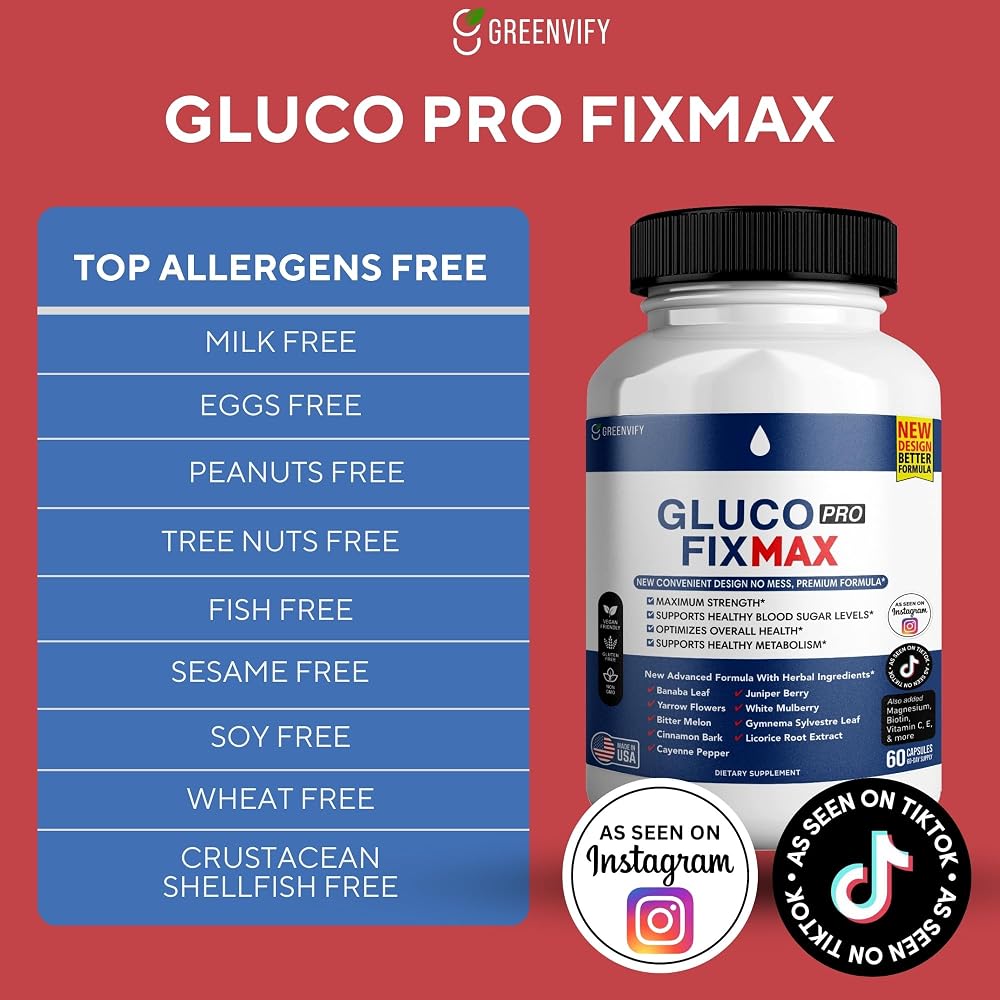 GREENVIFY Gluco Pro Fix Max All Natural Formula - 120 Capsules - image 3