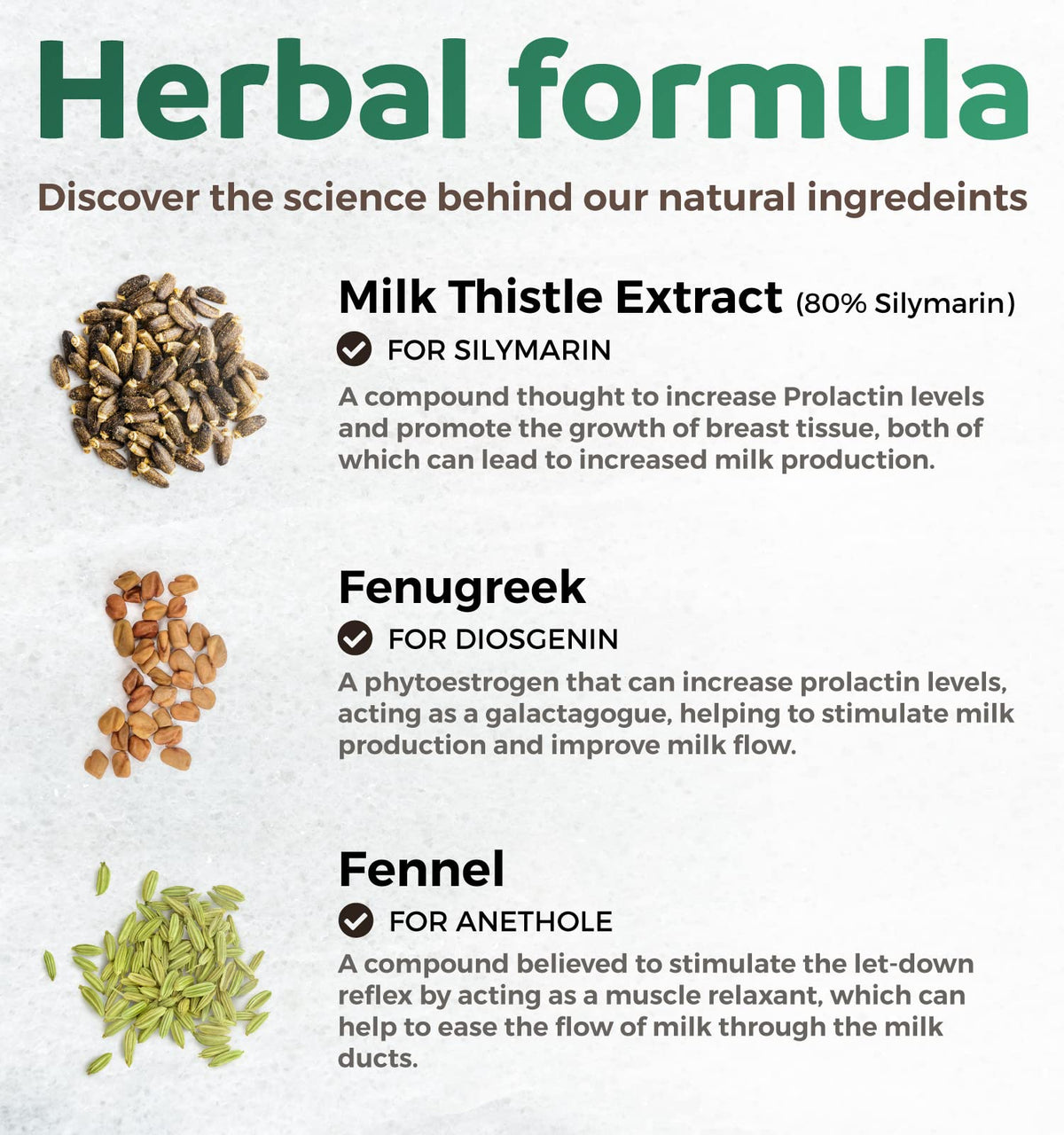 PURE CO Lactation Supplement with Fenugreek, Fennel & Milk Thistle - image 2