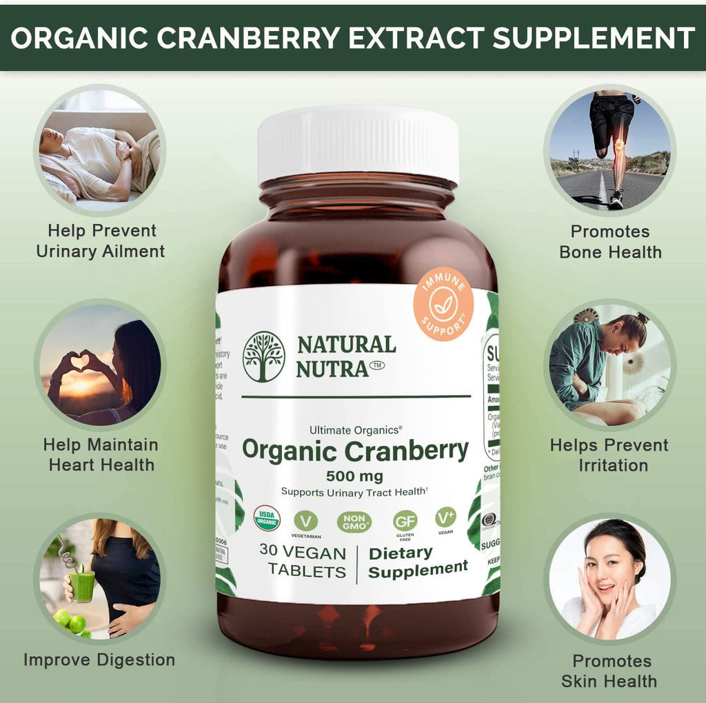 Natural Nutra Organic Cranberry Extract Supplement - 30 Tablets - image 3