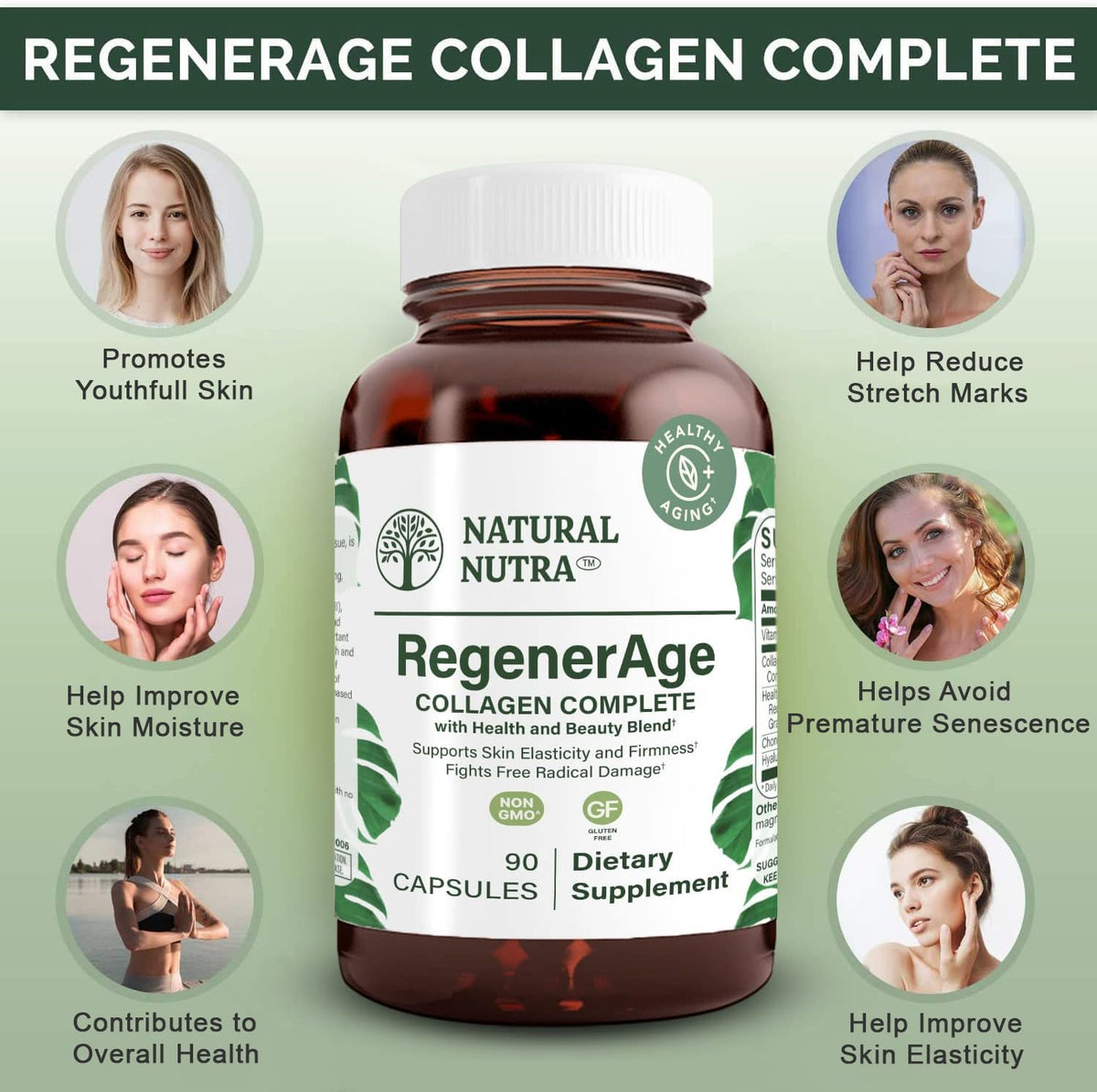 Natural Nutra Regener Age Complete Supplement for Skin Health - 90 Capsules - image 3