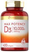 Carlyle Vitamin D3 10000 IU - 400 Softgels