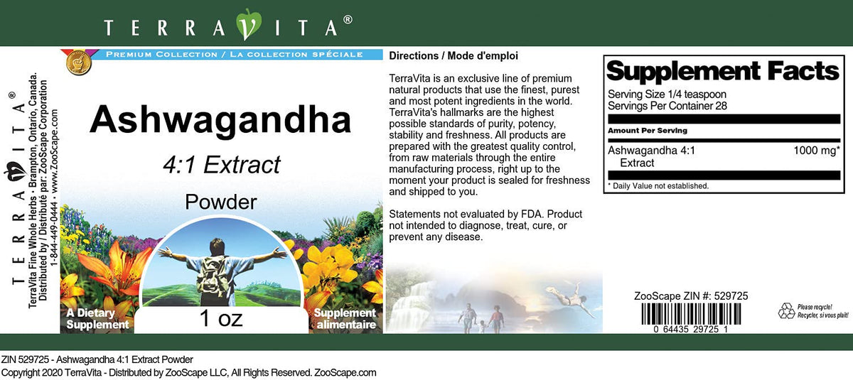 Terravita Ashwagandha 4:1 Extract Powder - 1 oz - image 2