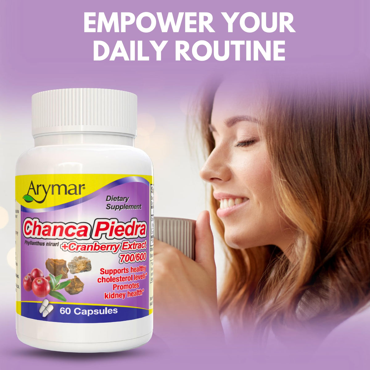 Arymar Chanca Piedra with Cranberry Herbal Support - 60 Capsules - image 2