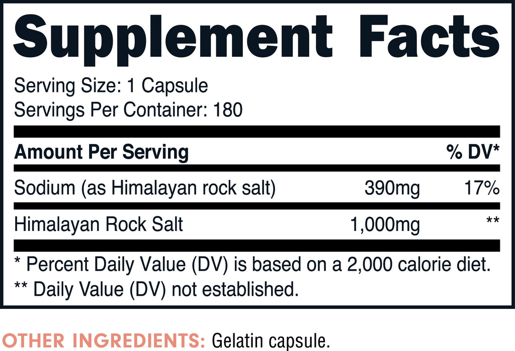 Bucked Up Himalayan Salt 1000mg - 180 Capsules - image 2