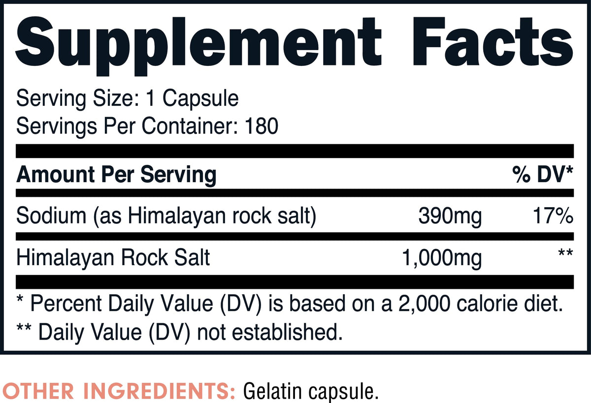 Bucked Up Himalayan Salt 1000mg - 180 Capsules - image 2