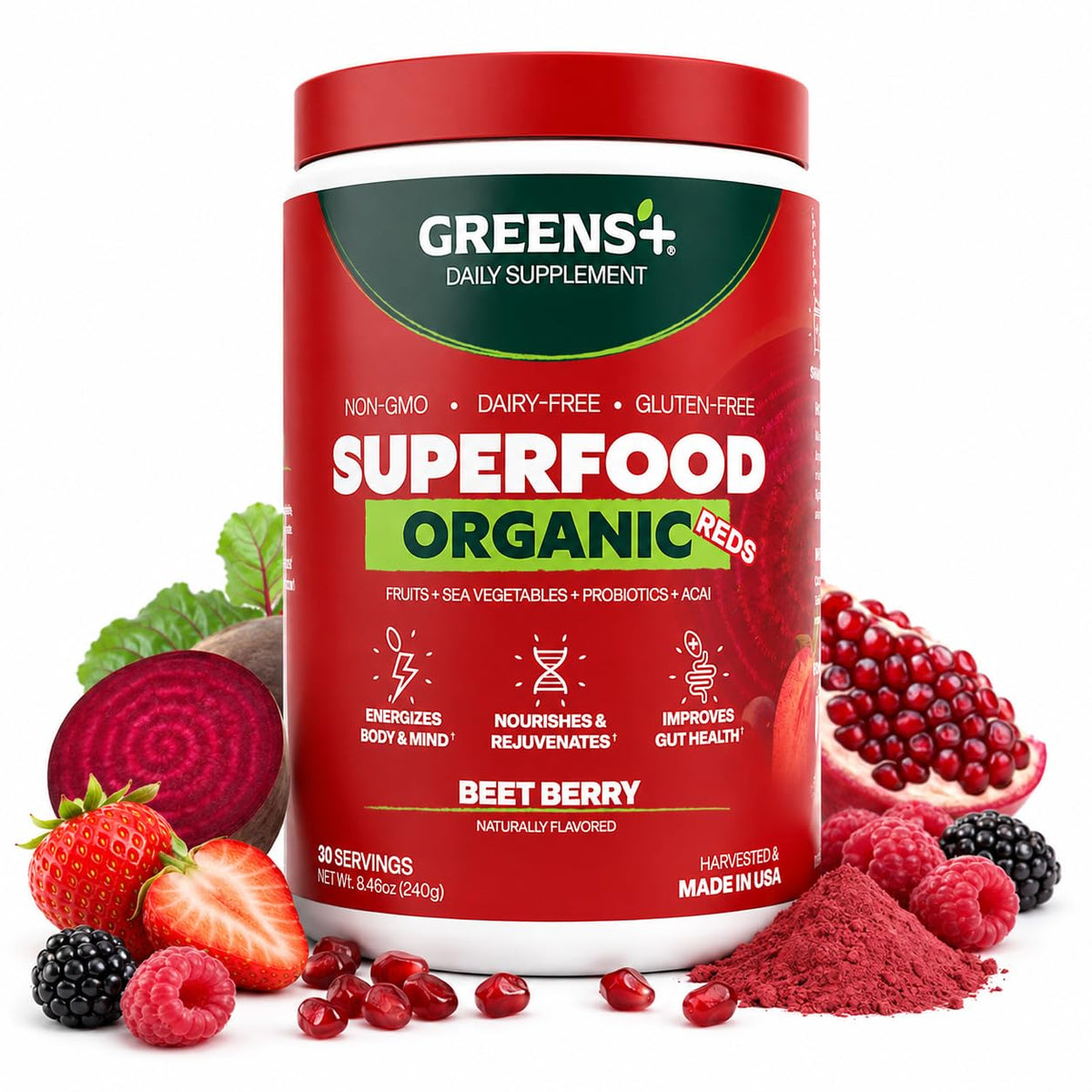 Greens+ Organic Reds Superfood Powder - 8.46 oz