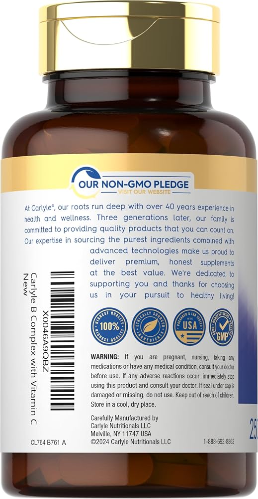 Carlyle B-Complex with Vitamin C & Folic Acid - 250 Caplets - image 3
