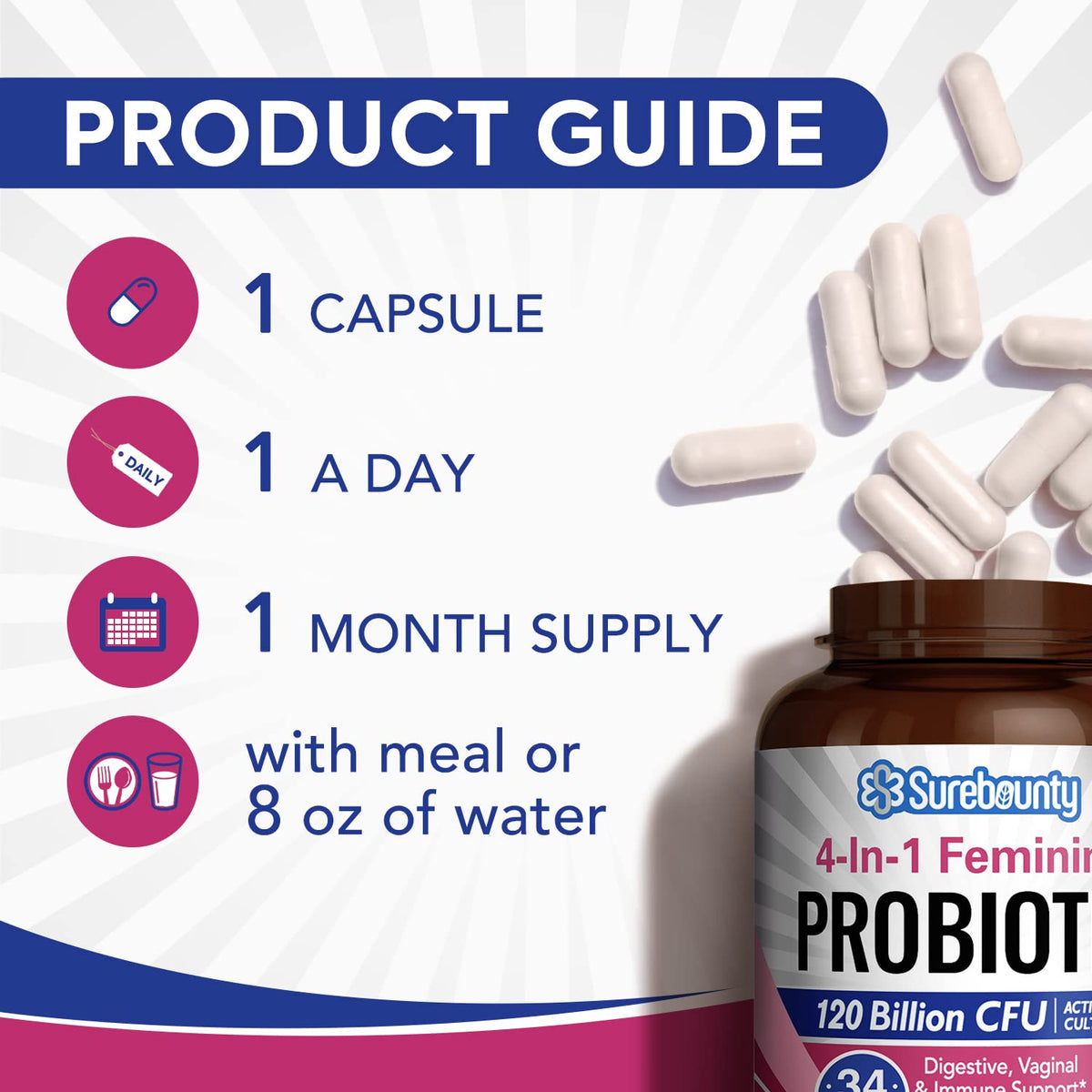 Surebounty Probiotics for Women 120 Billion CFU - 30 Capsules - image 5
