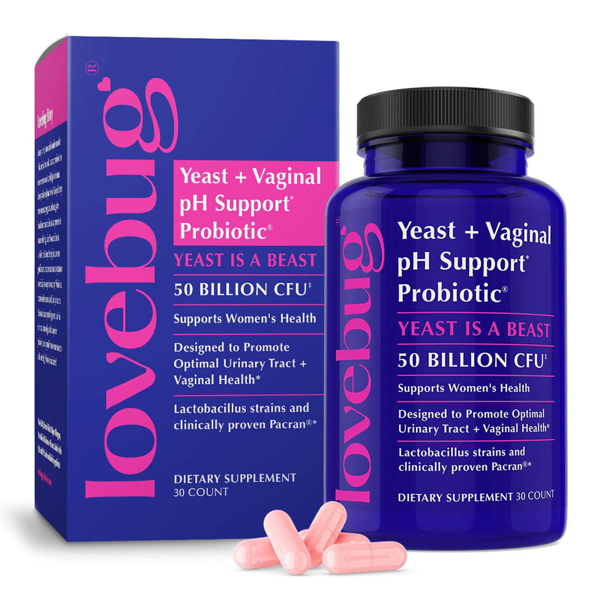 LOVEBUG Probiotics for Women with Pancran - 30 Capsules