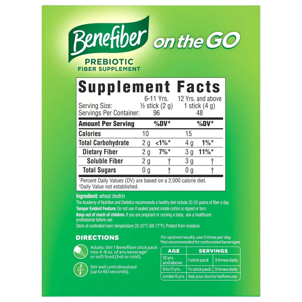 Benefiber Prebiotic Fiber Sticks - 48 Packets - image 2