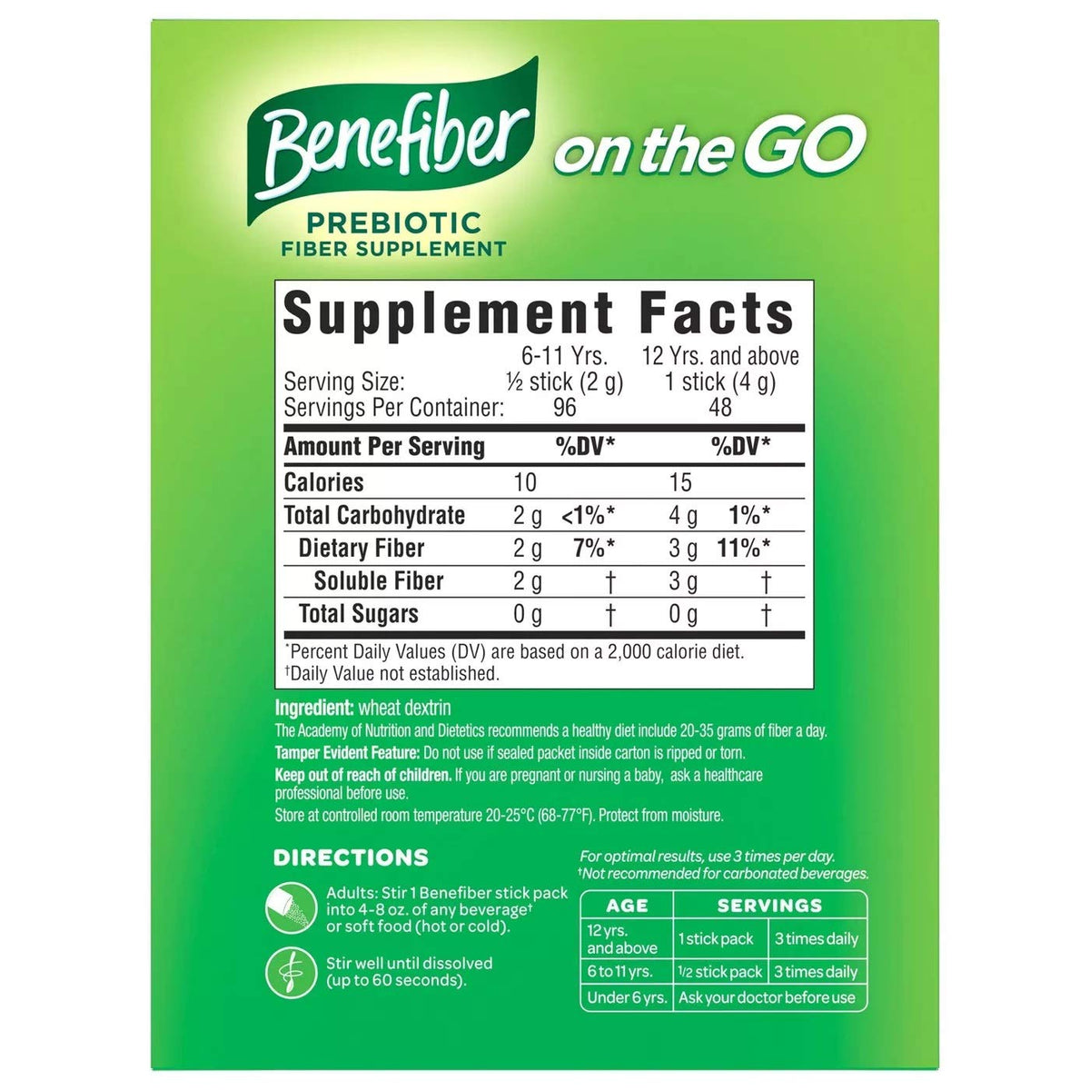 Benefiber Prebiotic Fiber Sticks - 48 Packets - image 2