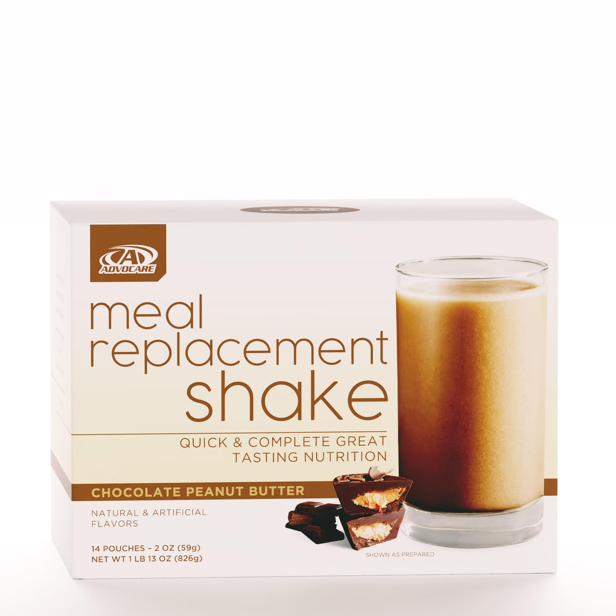 AdvoCare Meal Replacement Shake Chocolate Peanut Butter - 14 Pouches