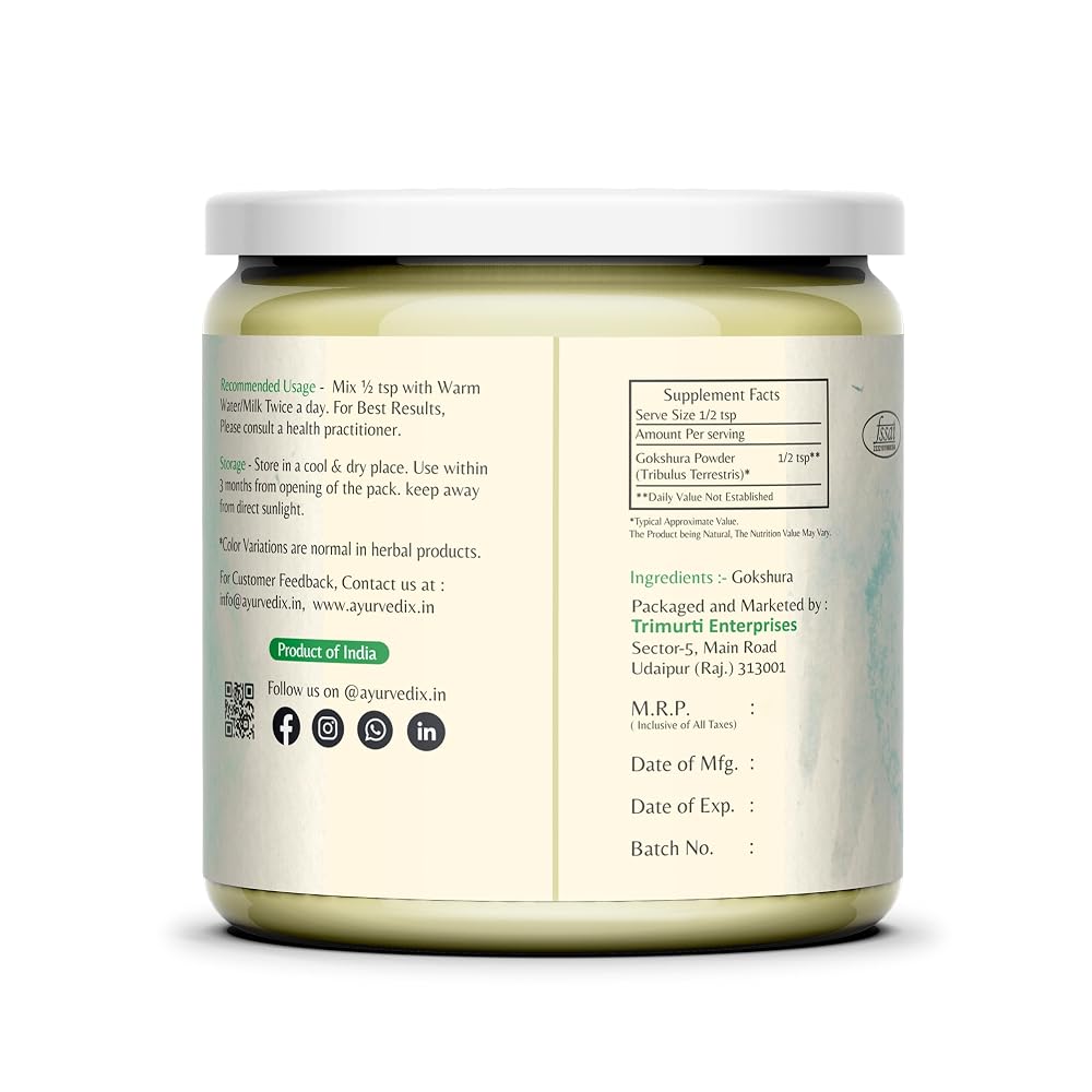 ayurvedix Organic Gokshura Powder Tribulus Terrestris - 200g - image 2
