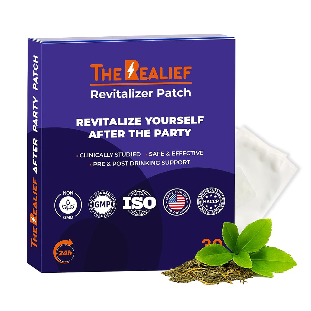 The Realief Post-Party Recovery Patches with B12 & Milk Thistle - 30 Pack