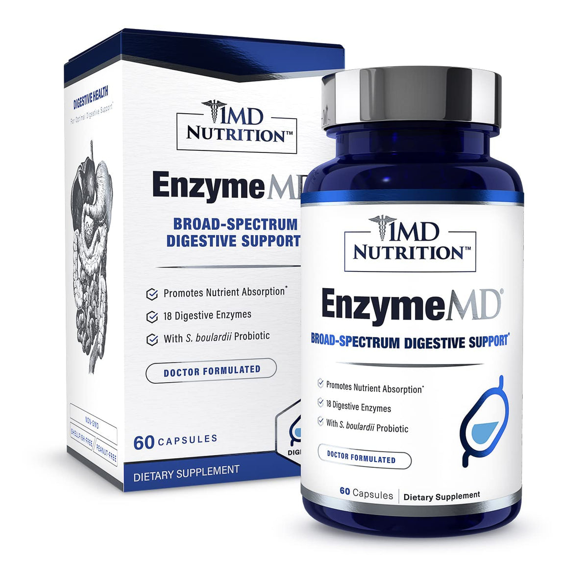 1MD Nutrition EnzymeMD Digestive Enzymes - 60 Vegetarian Capsules