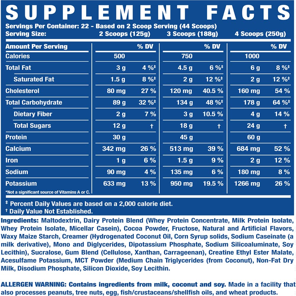 Ronnie Coleman King Mass XL Protein Powder Weight Gainer - 6 lb - image 6