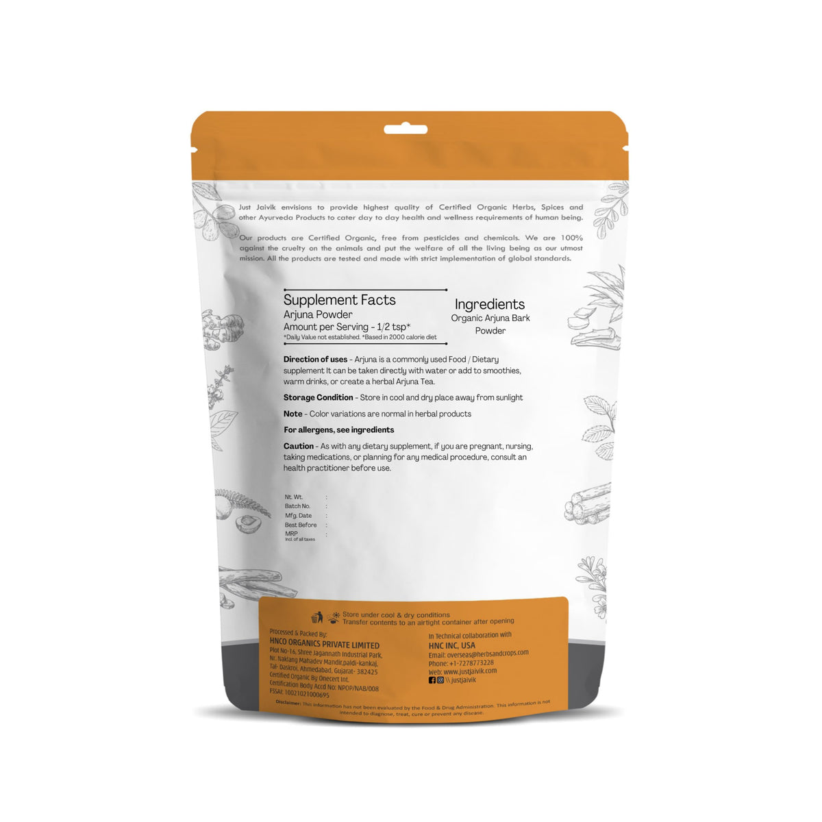 Just Jaivik Organic Ashoka Bark Powder - 227g - image 2