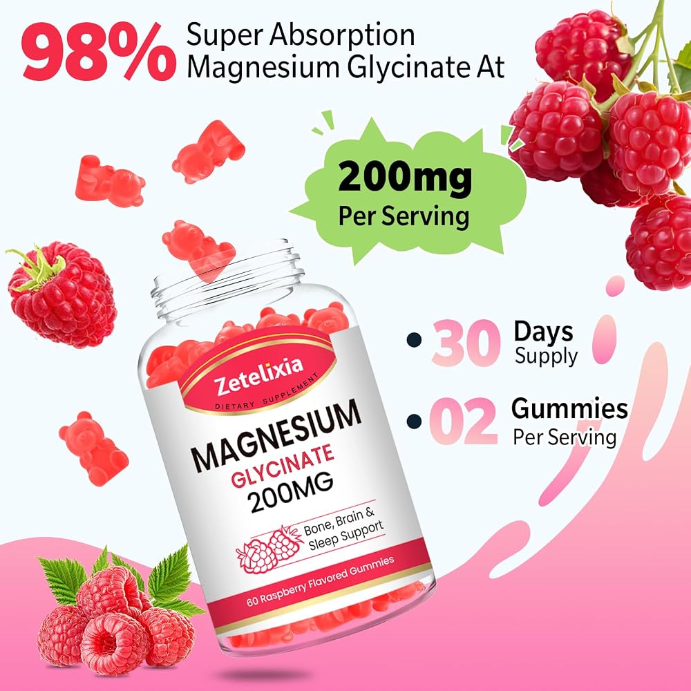 Zetelixia 200MG Magnesium Glycinate Gummies
