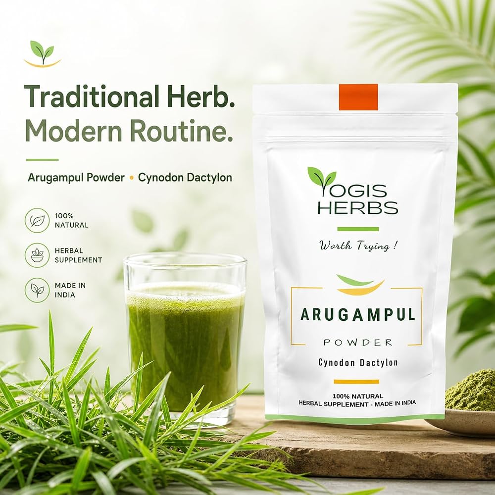 YOGIS HERBS Arugampul Powder (Bermuda Grass/Cynodon dactylon)