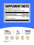 BulkSupplements.com Zinc Glycinate Powder
