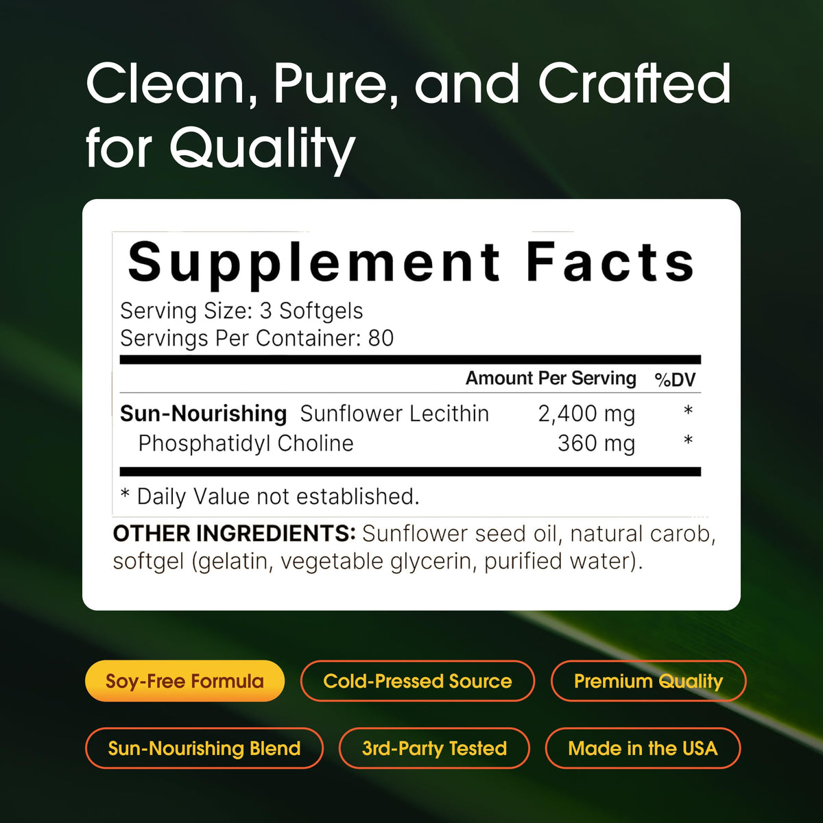 NatureBell Sunflower Lecithin for Lactation Support - 240 Softgels - image 3