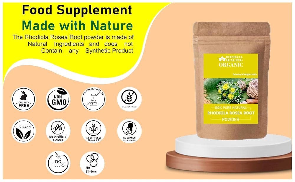 Blessfull Healing Organic Rhodiola Rosea Root Powder 100% Pure