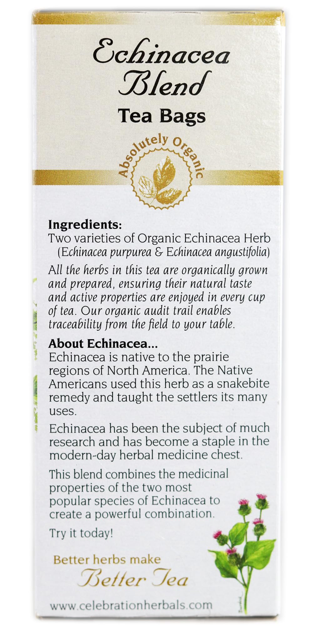 Celebration Herbals Echinacea Blend Organic Tea - 24 Teabags - image 5