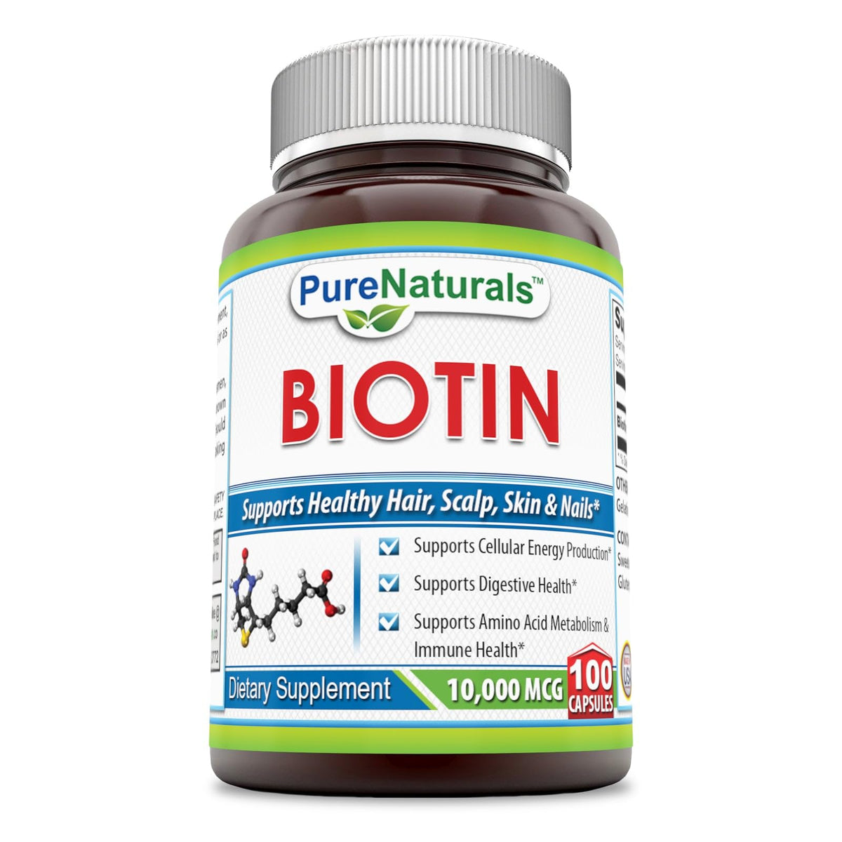 Pure Naturals Biotin 10,000 Mcg - 100 Capsules