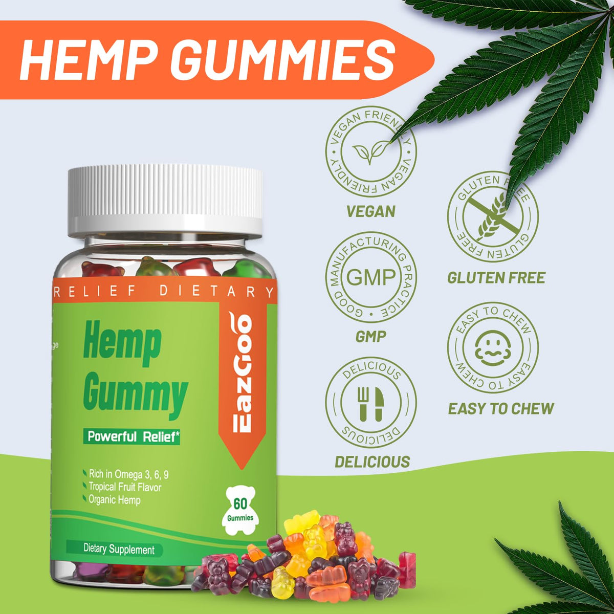 EAZGOO Natural Hemp Gummies 2,000,000 XXL Extra Strength