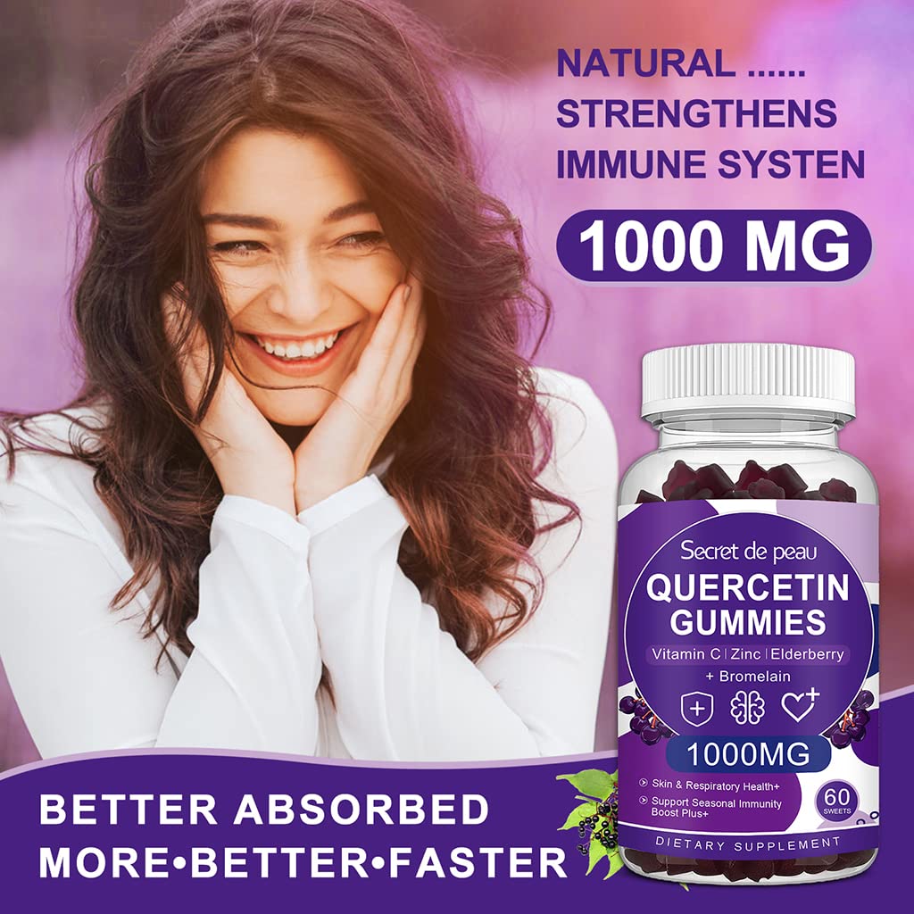 Secret De Peau Quercetin 1000mg Gummies Immune Support - 120 Count - image 6